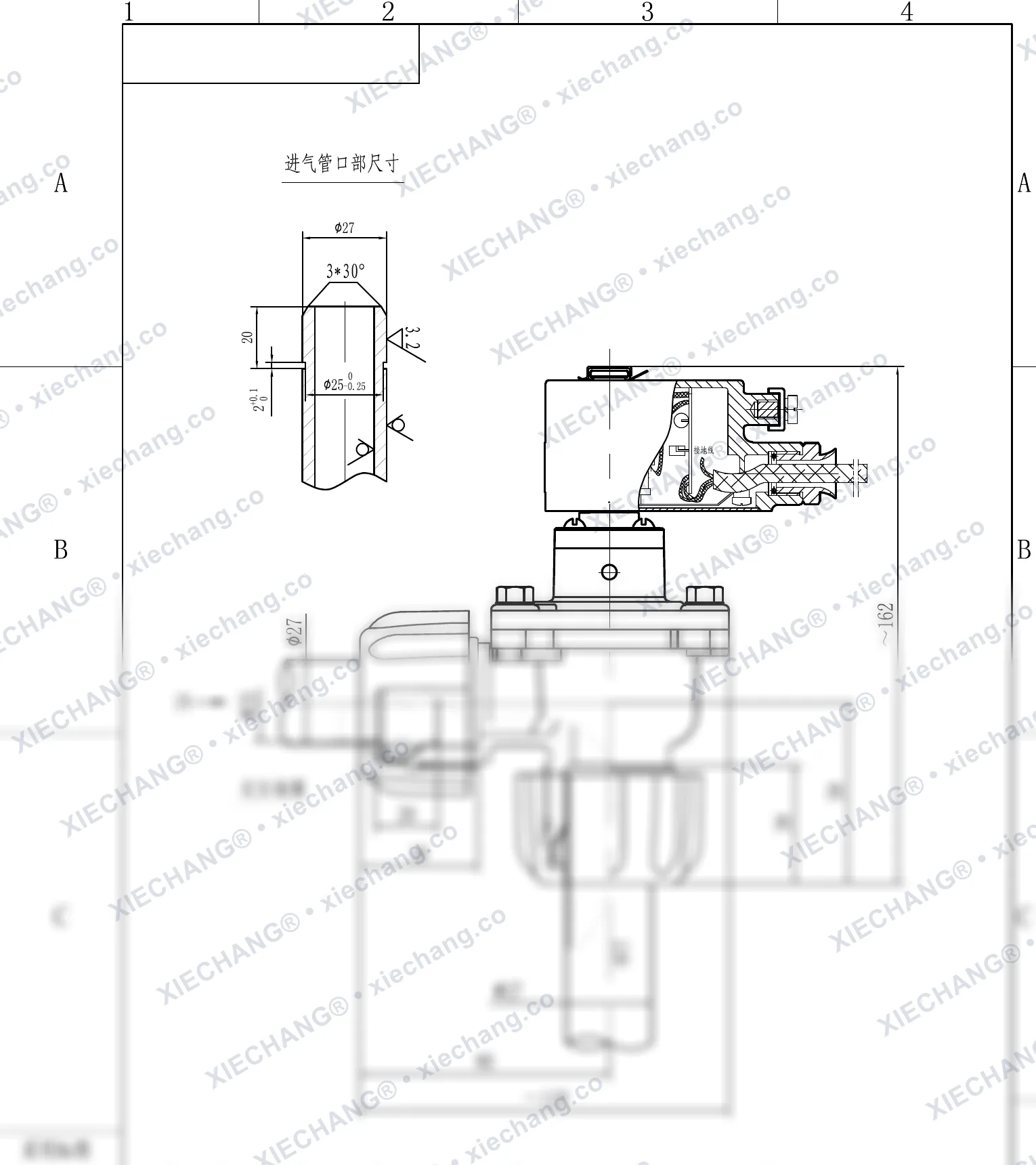 DCF-F-ZM-20 · 3/4" · жарылыстан қорғалған сыртқы бұрандалы тік бұрышты импульстік клапан — орнату сызбасы