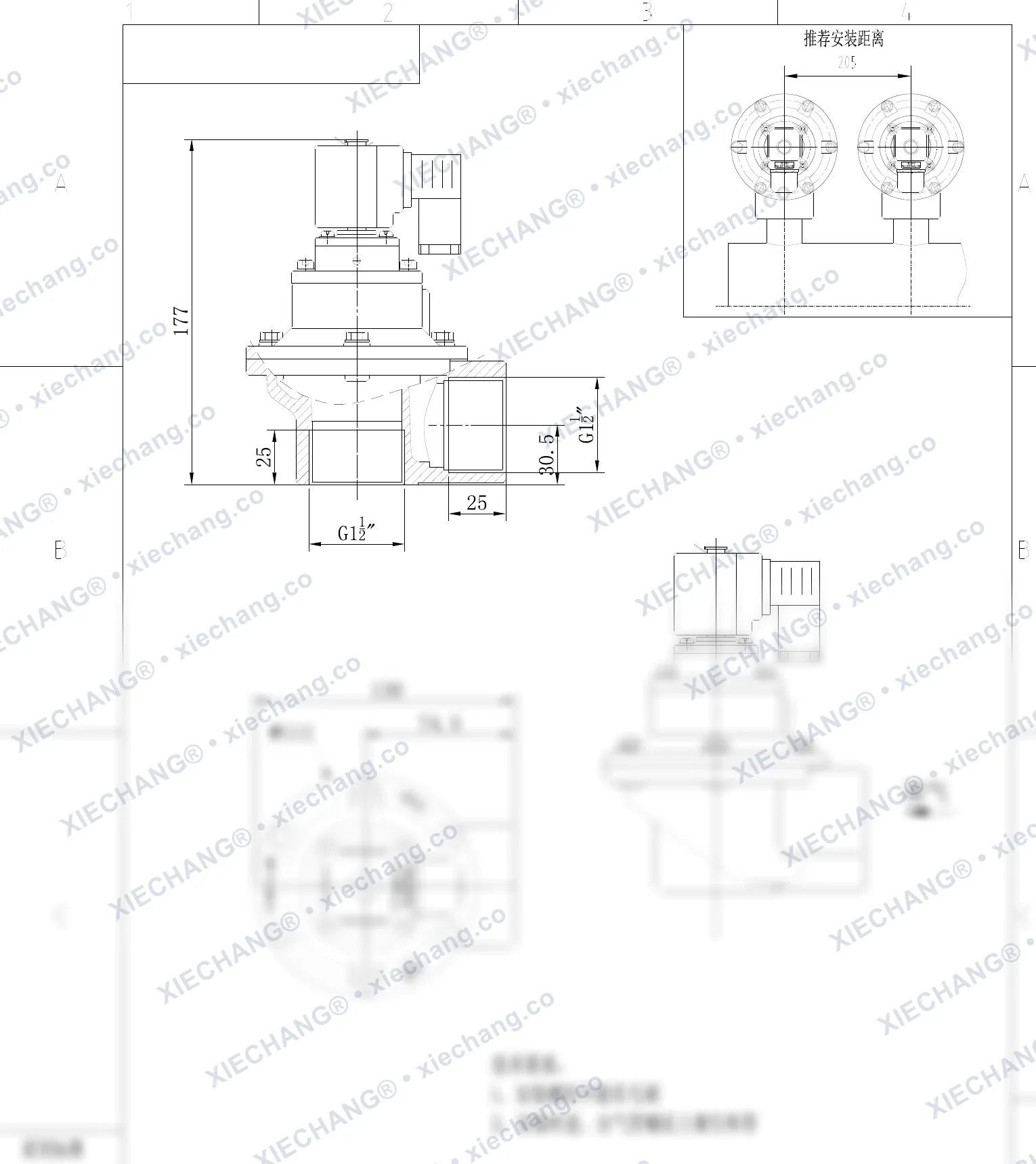 DCF-Z-40S-C · 1½" · тік бұрышты импульстік клапан — орнату сызбасы