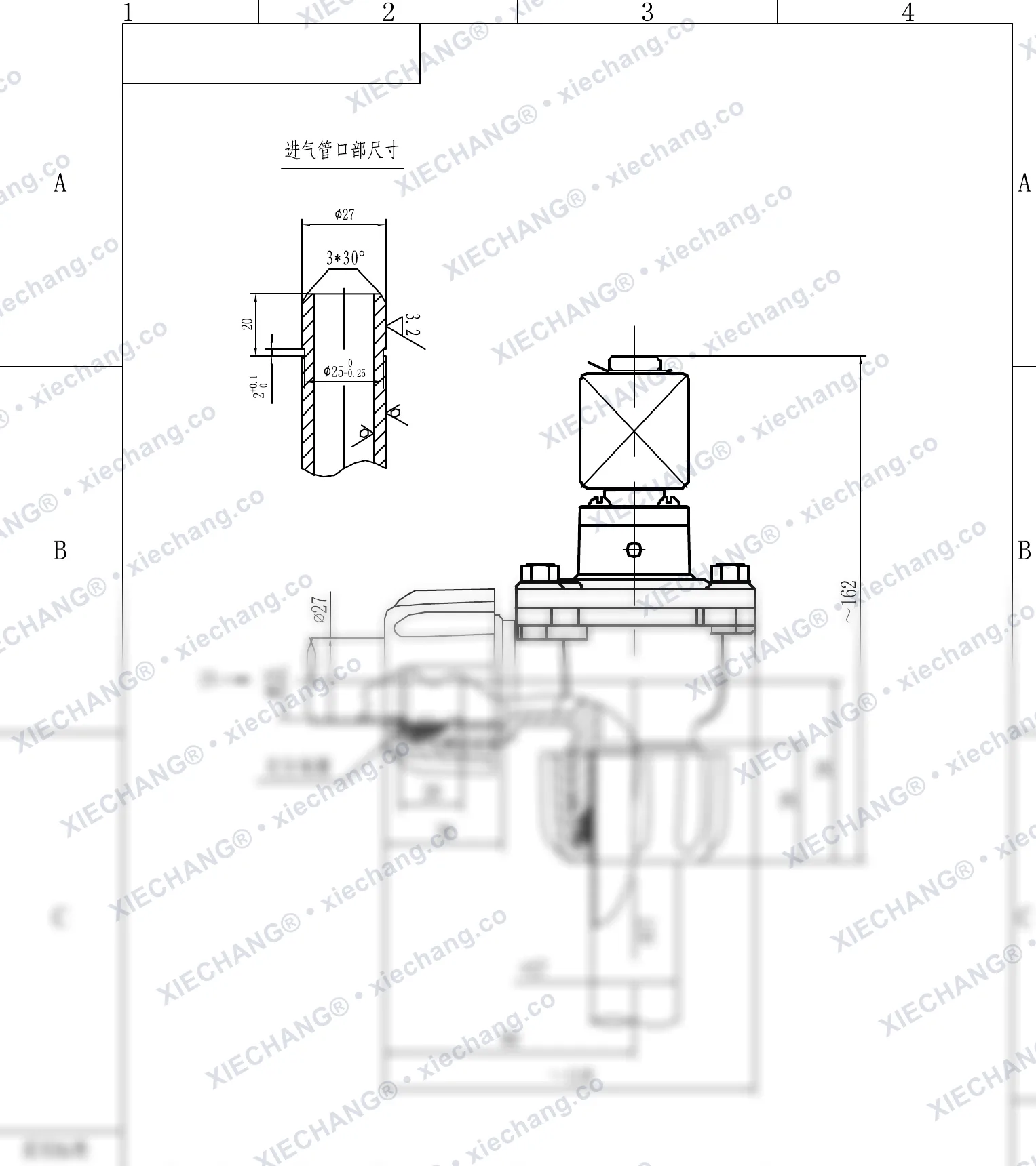 DCF-ZM-20 · 3/4" · сыртқы бұрандалы тік бұрышты импульстік клапан — орнату сызбасы