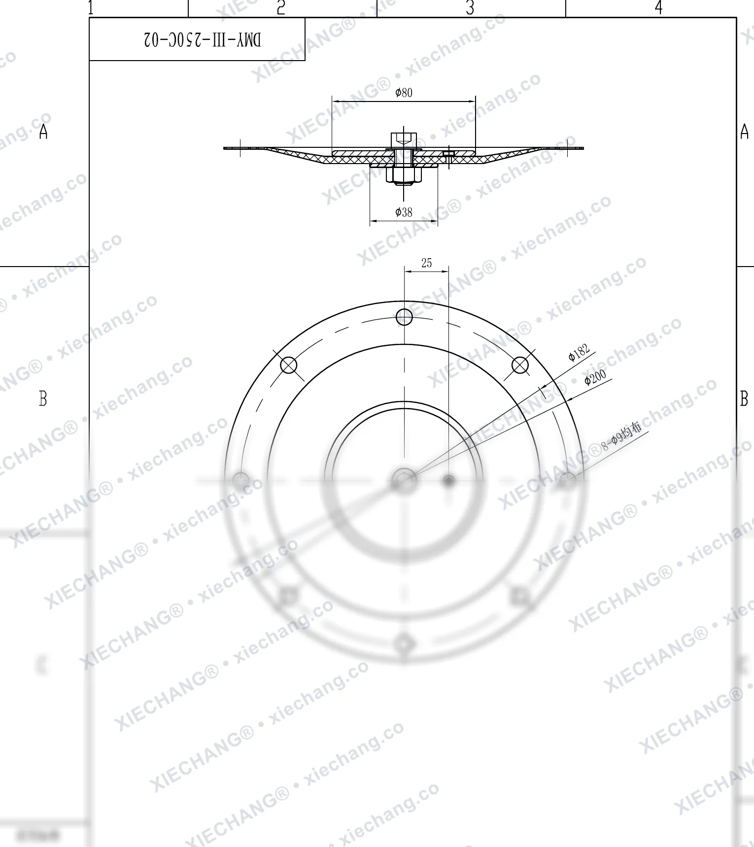 DMY-Ⅲ-250C-02 · DN250 · диафрагма торабы (екінші сатылы / қосалқы, 10 дюйм) — жинау сызбасы